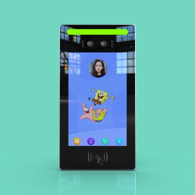 Column Type Card Swiping Android Face Recognition Terminal Device 8 Inch