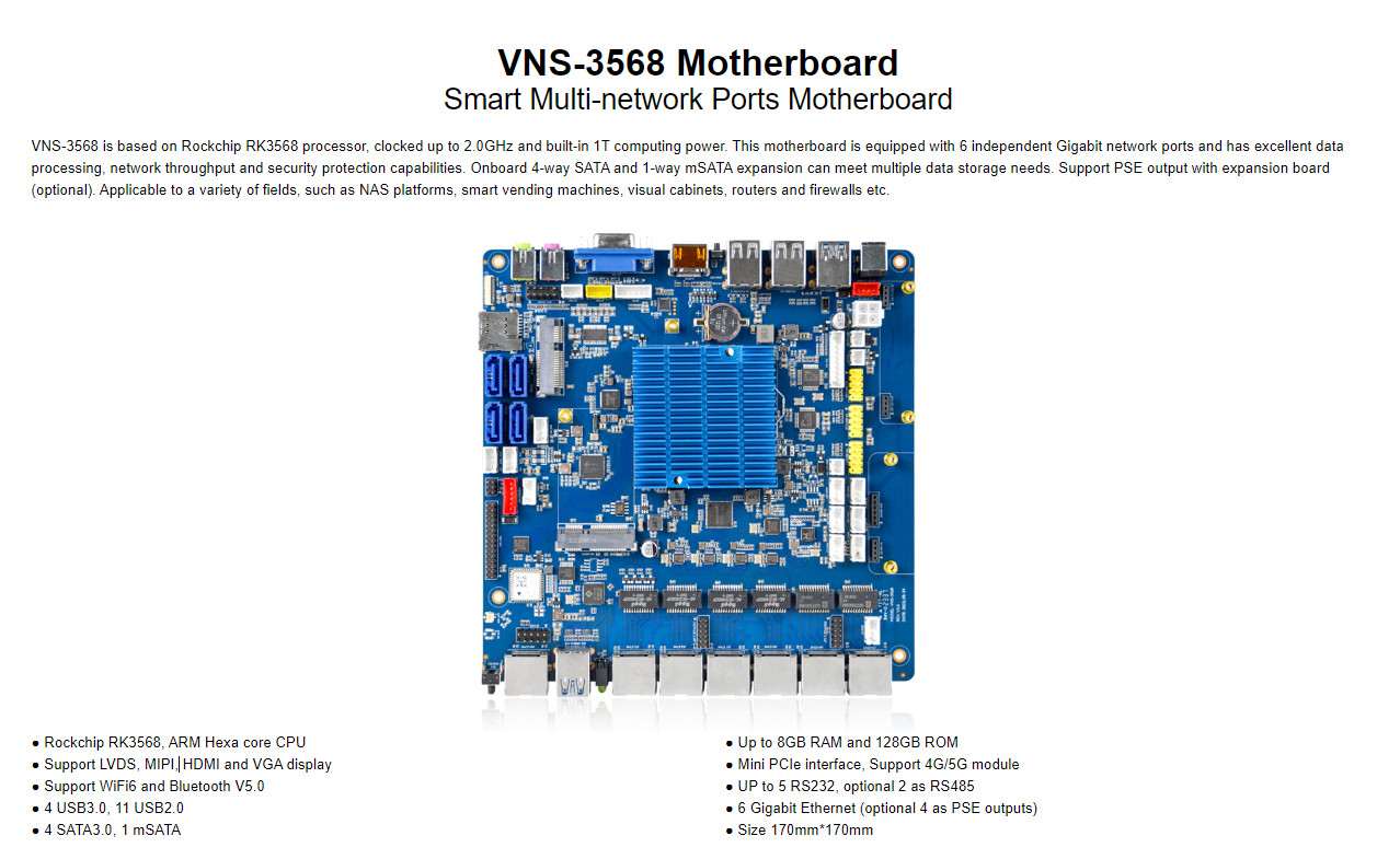 VNS-3568 Smart Multi-Network Ports Mainboard RJ116 cash drawer ...